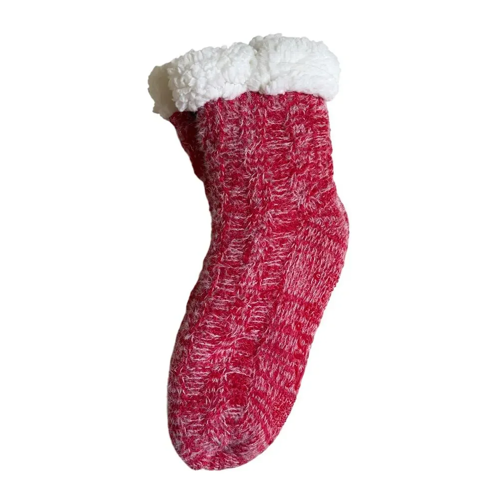 NWT Muk Lucks Women's 2 Pair Pack Chenille Cabin Socks (Red/White)- S/M